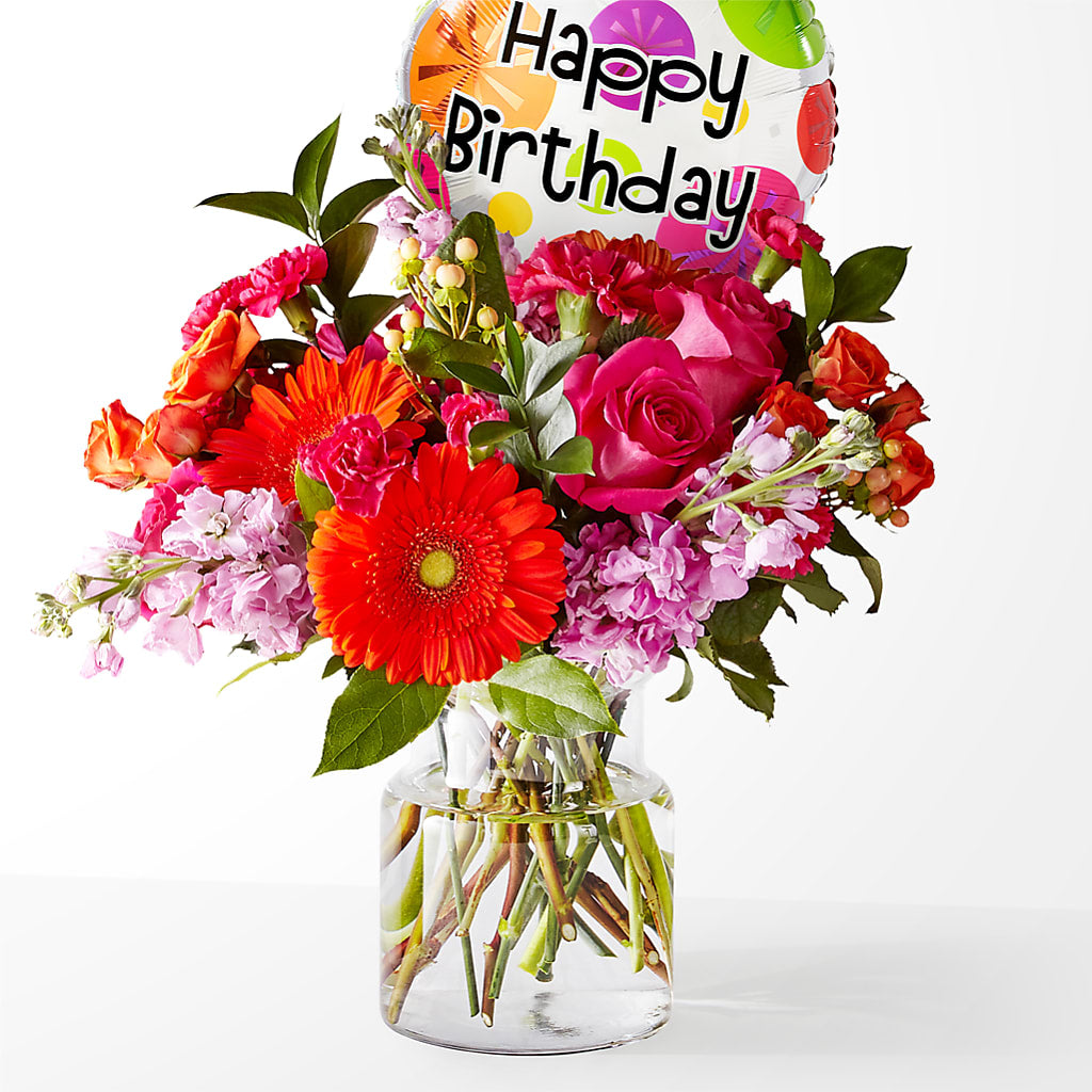 Fiesta Bouquet with Birthday Balloon – Fiesta, Las Cruces NM