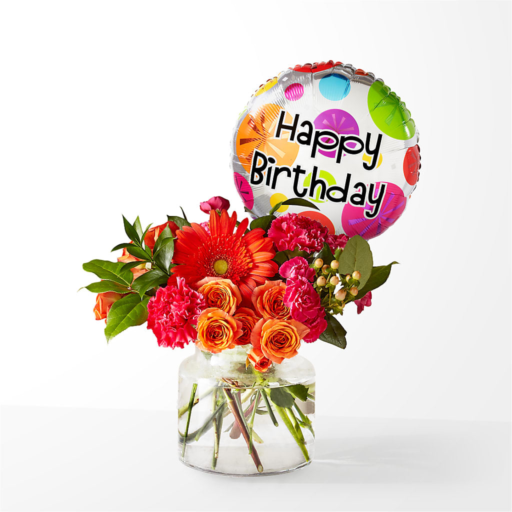 Fiesta Bouquet with Birthday Balloon – Fiesta, Las Cruces NM