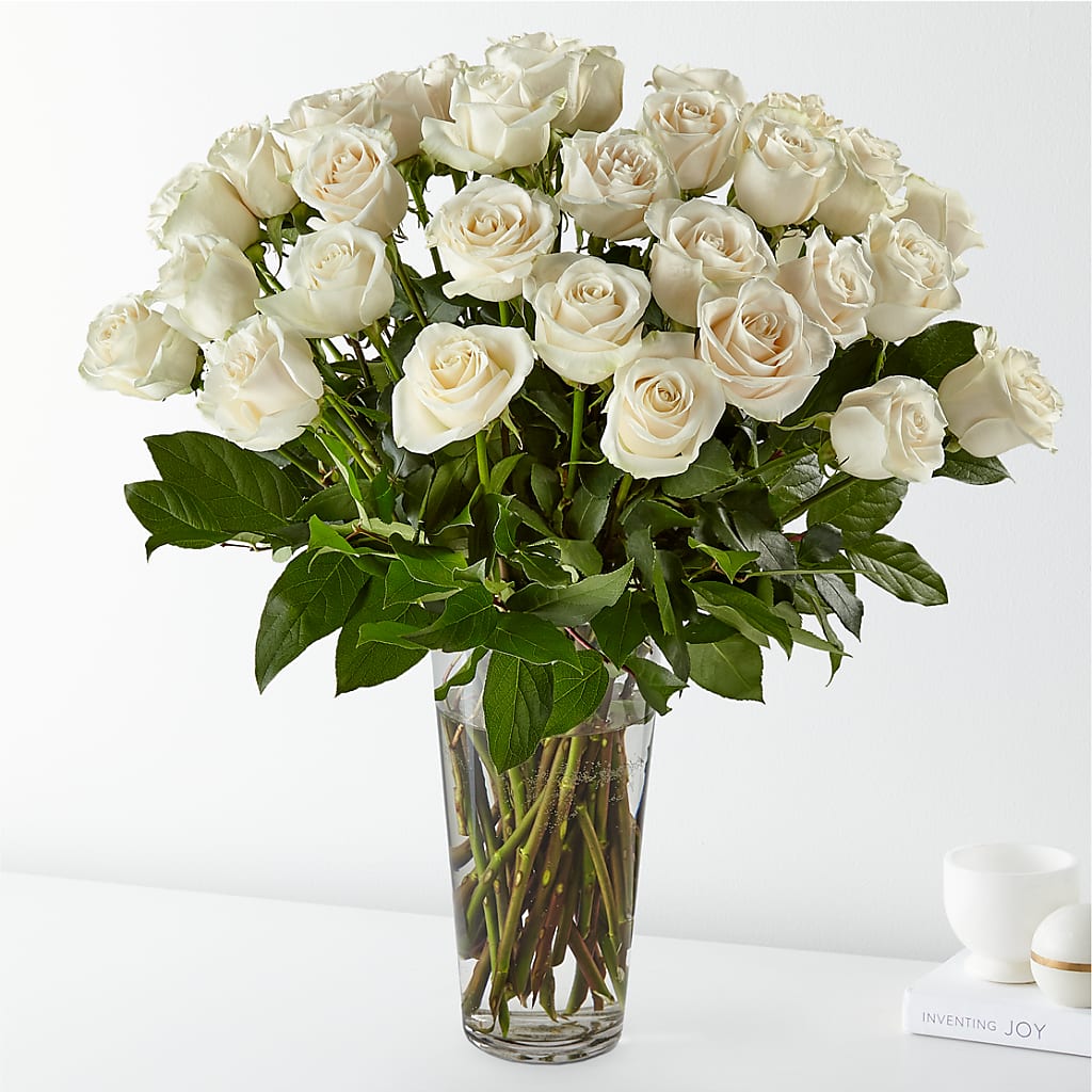 Long Stem White Rose Bouquet – Fiesta, Las Cruces NM