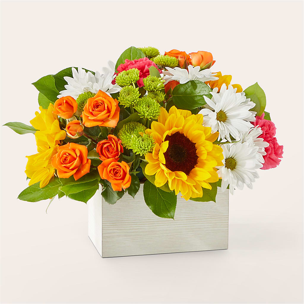 Sun-drenched Blooms Box Bouquet – Fiesta, Las Cruces NM