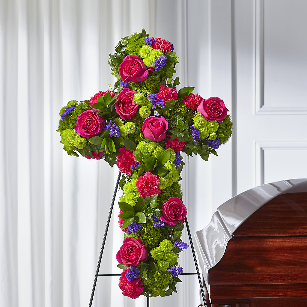 Tribute Rose Floral Cross – Fiesta, Las Cruces NM
