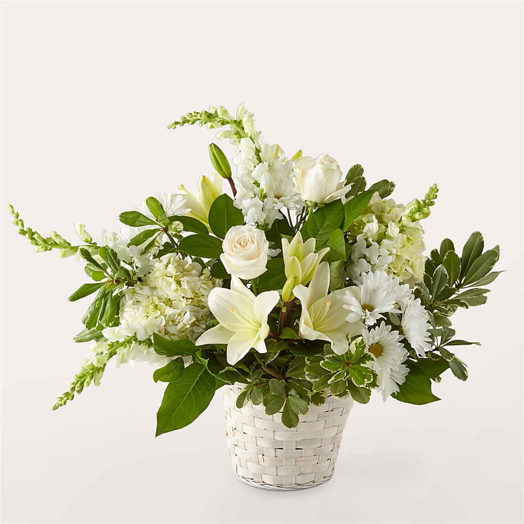 Ivory Elegance Floral Basket – Fiesta, Las Cruces NM