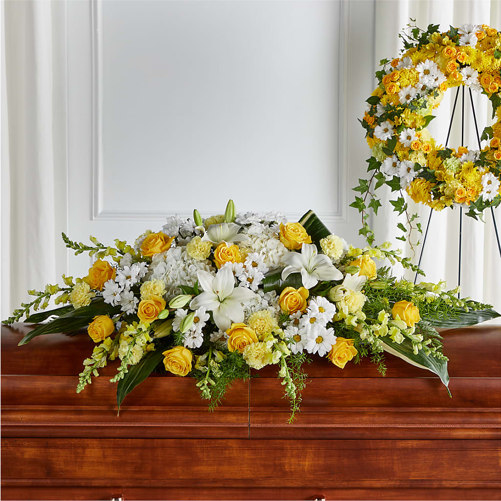 Golden Harmony Casket Spray – Fiesta, Las Cruces NM