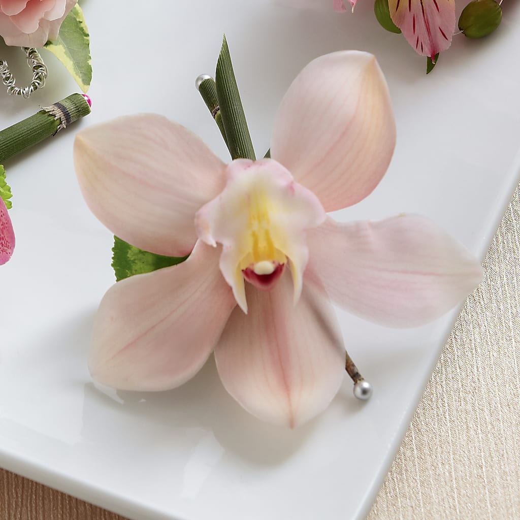 Pink Cymbidium Boutonniere – Fiesta, Las Cruces NM