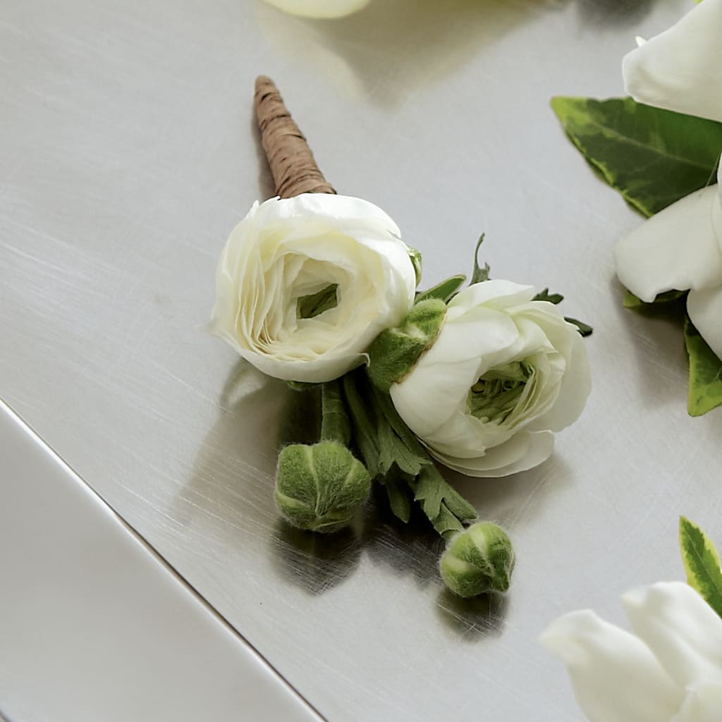 White Ranunculus Boutonniere – Fiesta, Las Cruces NM