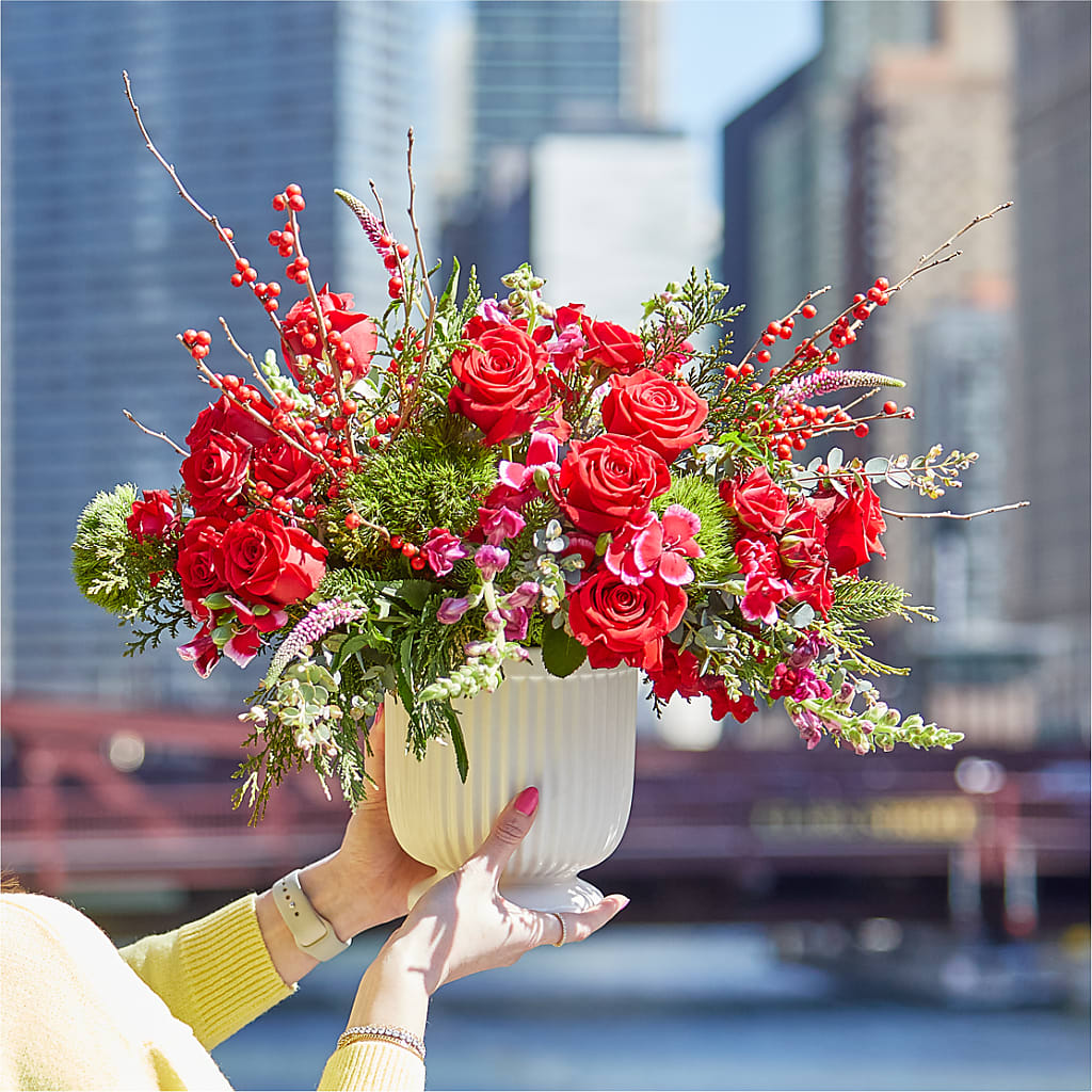 Big Red Bow Bouquet –  Fiesta, Las Cruces NM