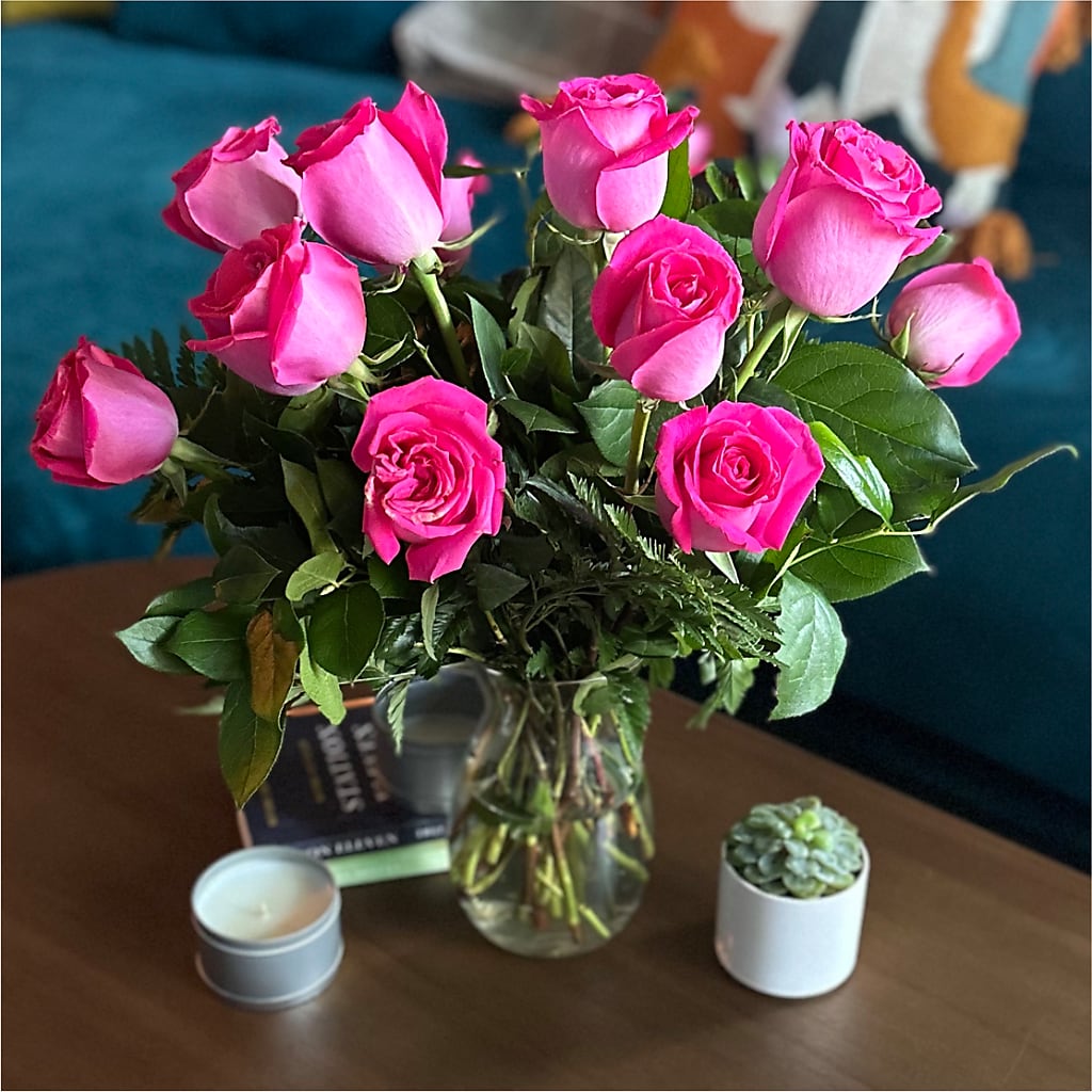 Long Stem Pink Rose Bouquet –  Fiesta, Las Cruces NM
