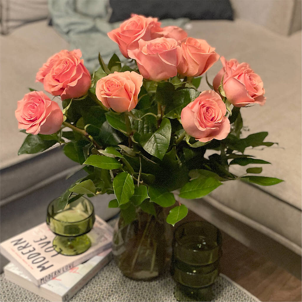 Long Stem Pink Rose Bouquet –  Fiesta, Las Cruces NM
