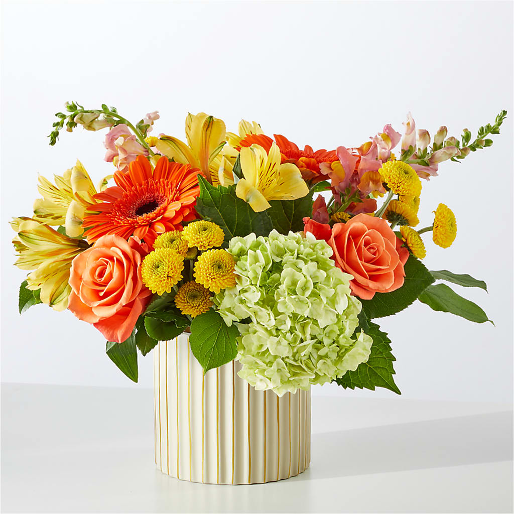 Autumn Sunshine Bouquet with Ivory Vase –  Fiesta, Las Cruces NM