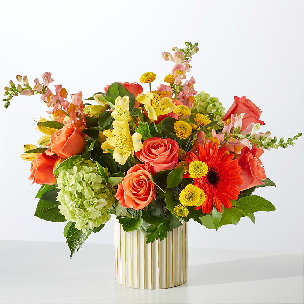 Autumn Sunshine Bouquet with Ivory Vase –  Fiesta, Las Cruces NM