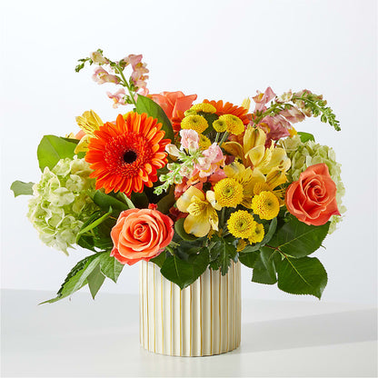 Autumn Sunshine Bouquet with Ivory Vase –  Fiesta, Las Cruces NM